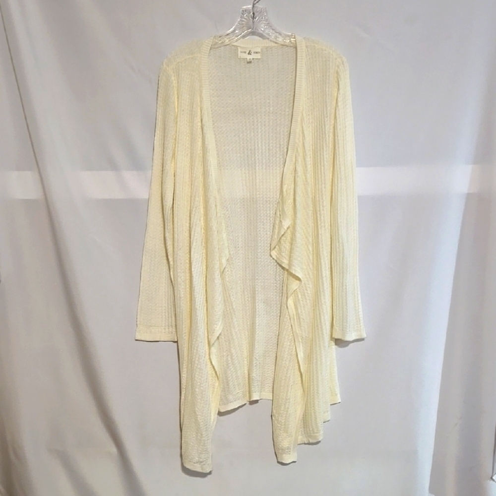 Thyme & Honey, Sweater, Cardigan, Lightweight, Flowy, Semi-sheer, Woven, Knit